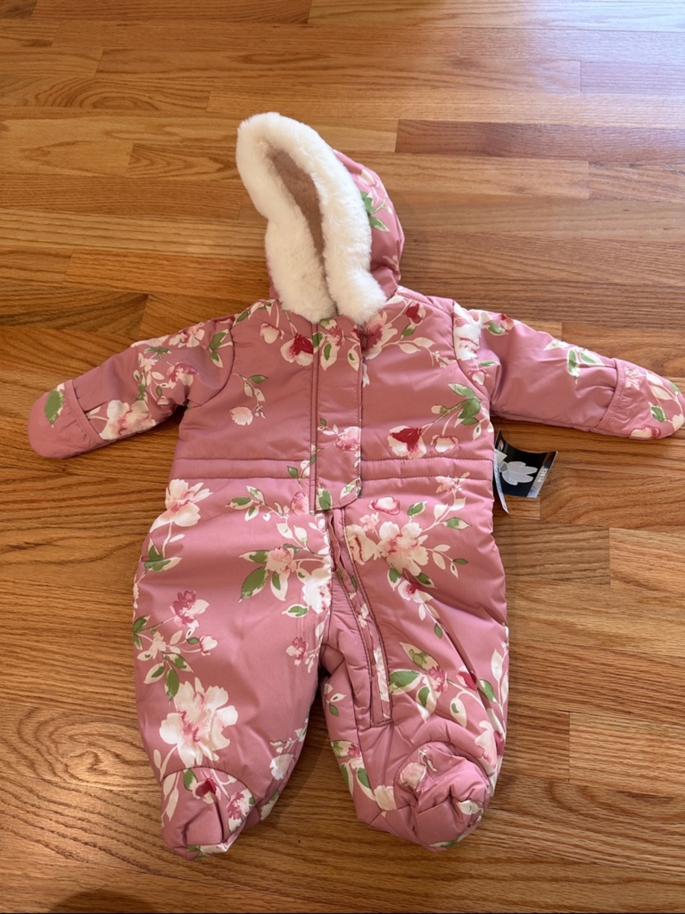 NEW Children's Place baby girls Snowsuit Pink size 0-3 months Fleece lined